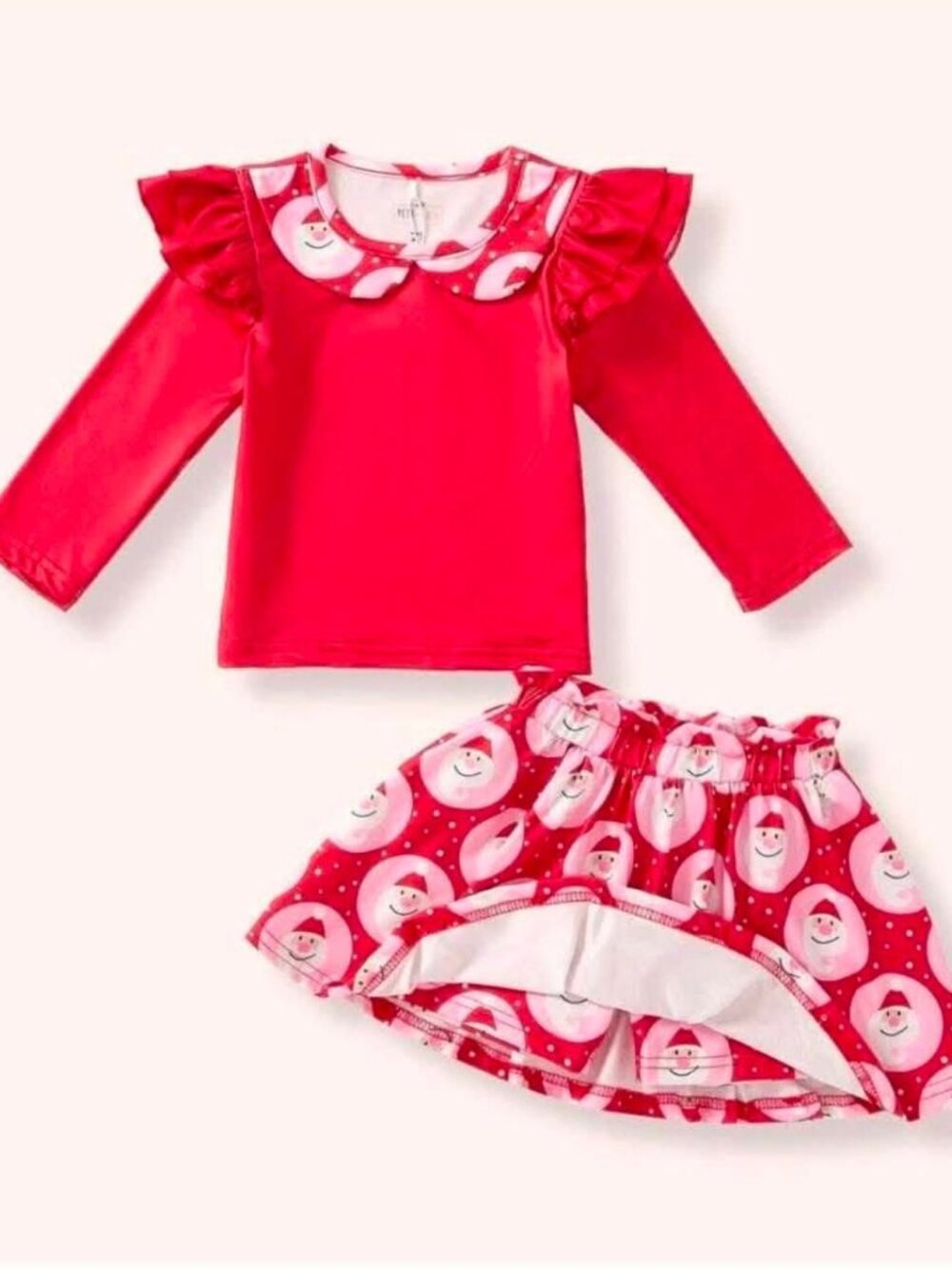 Pete + Lucy Santa Claus 2 Piece Skort Set